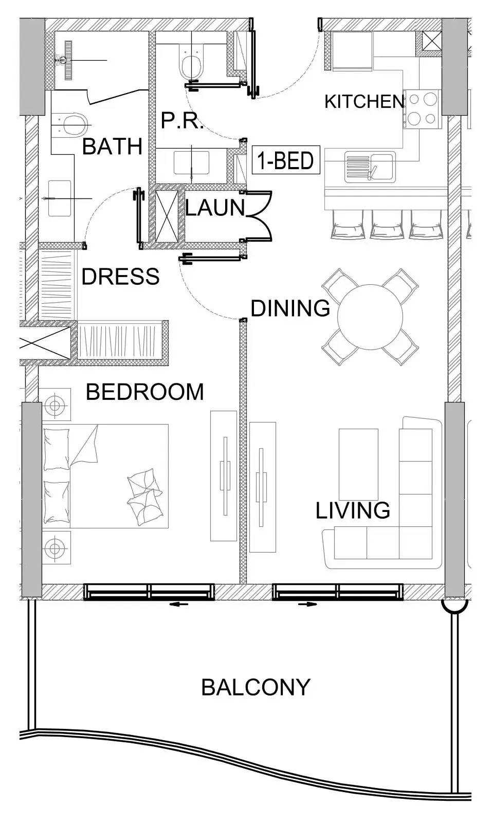 1 bedroom layout