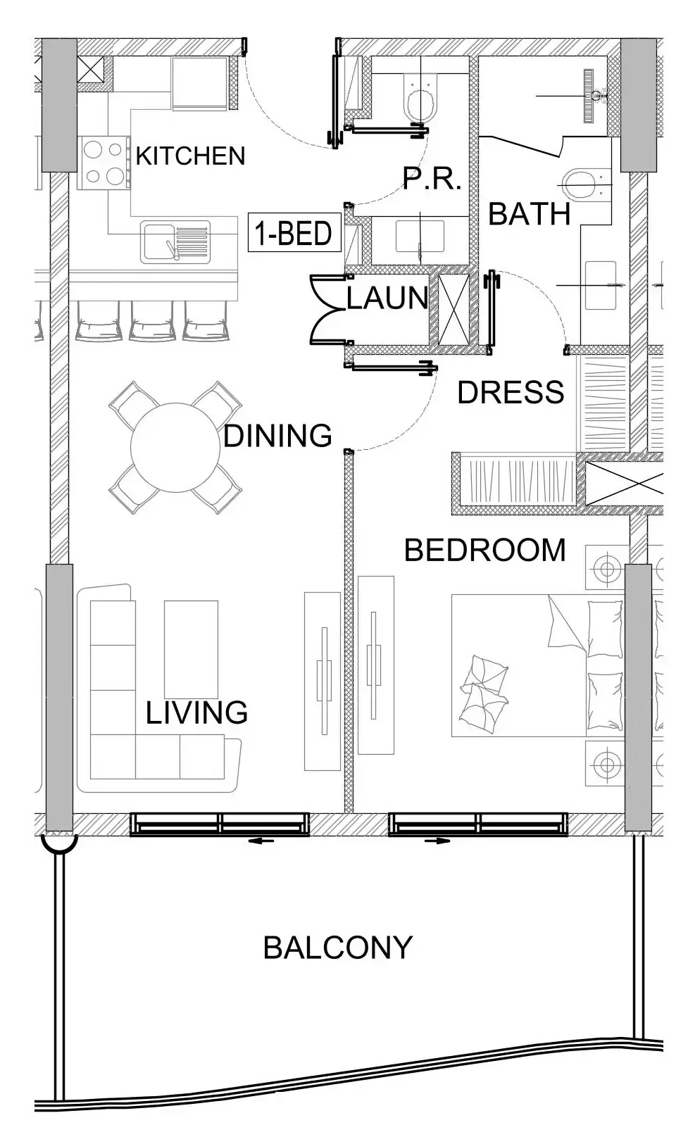 1 bedroom layout