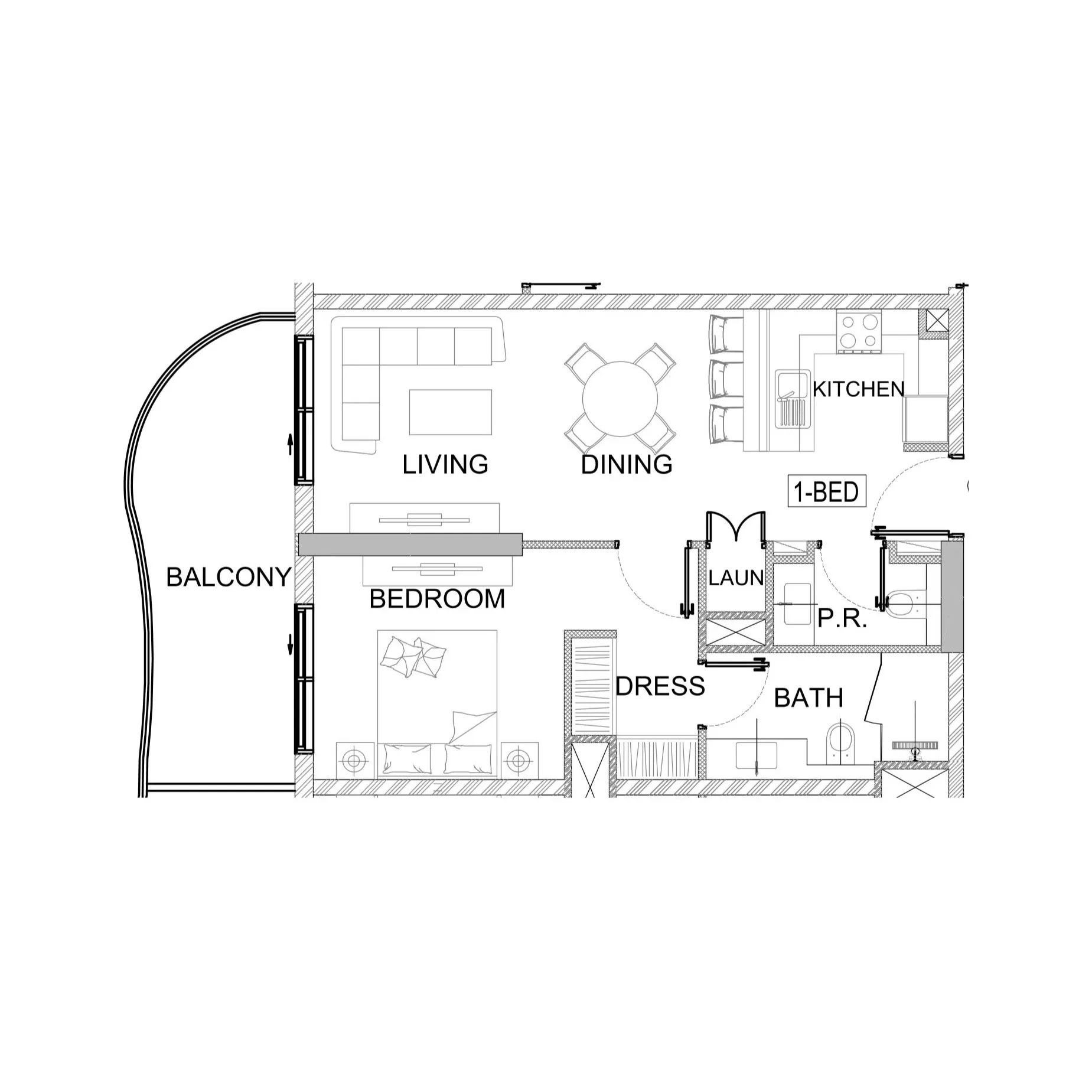 1 bedroom layout