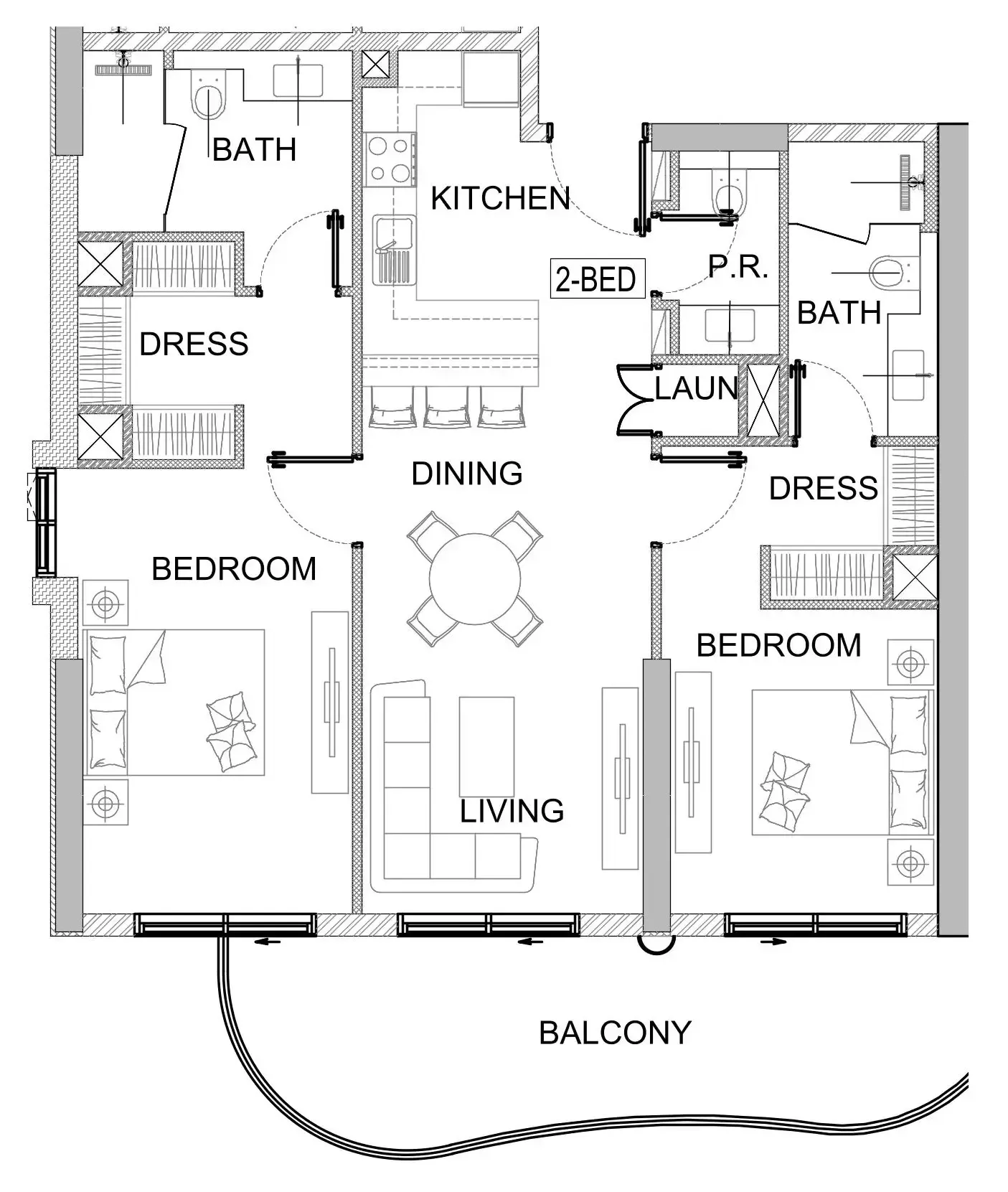 2 bedroom layout