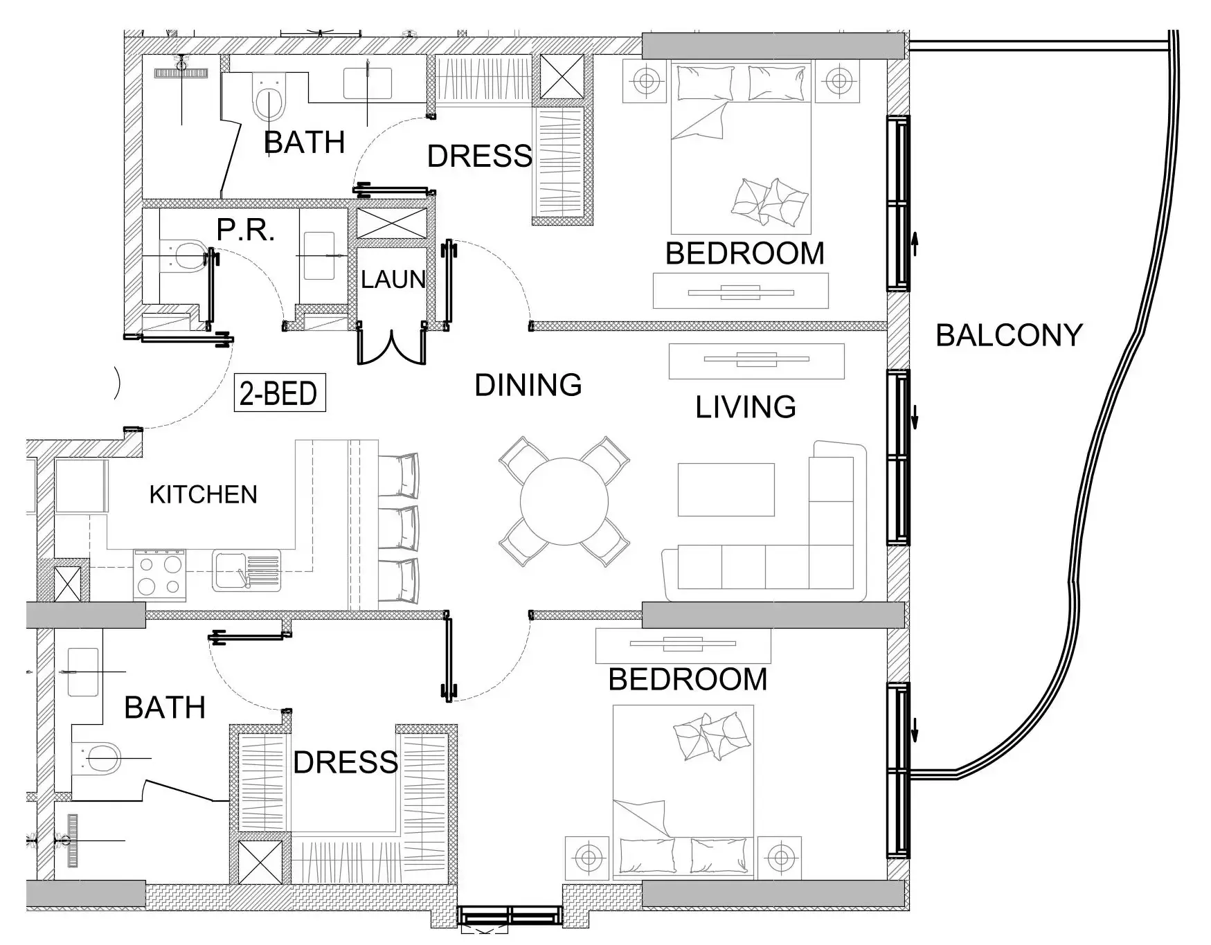 2 bedroom layout