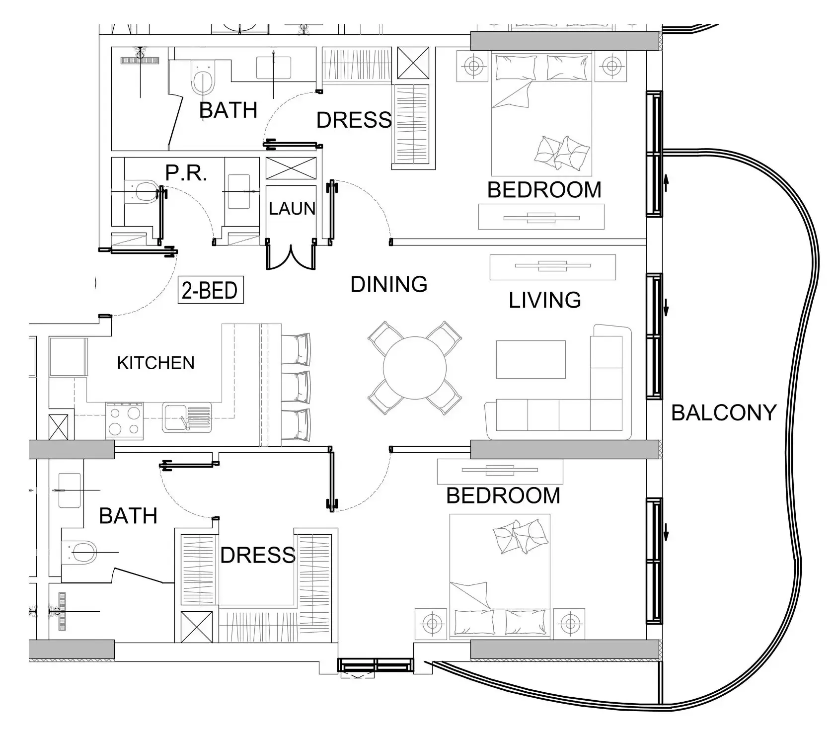2 bedroom layout