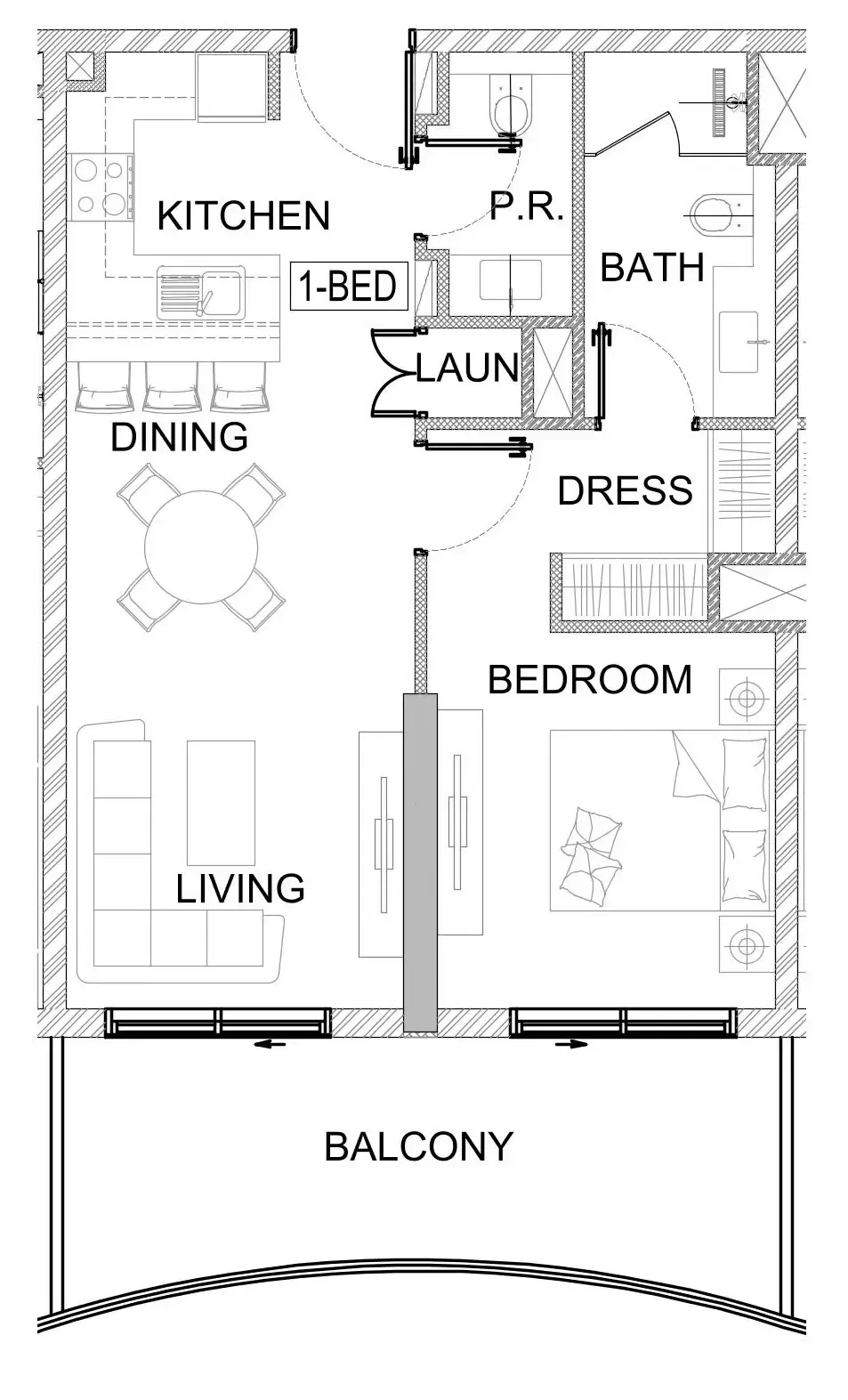 1 bedroom layout
