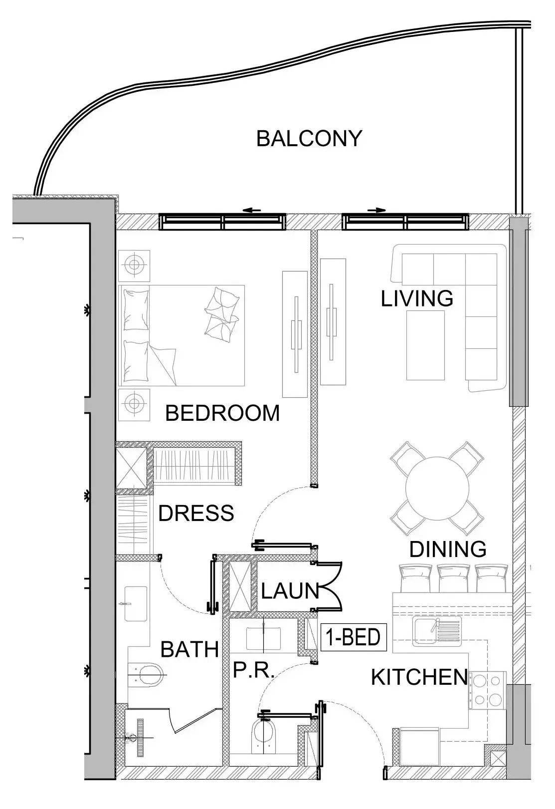 1 bedroom layout