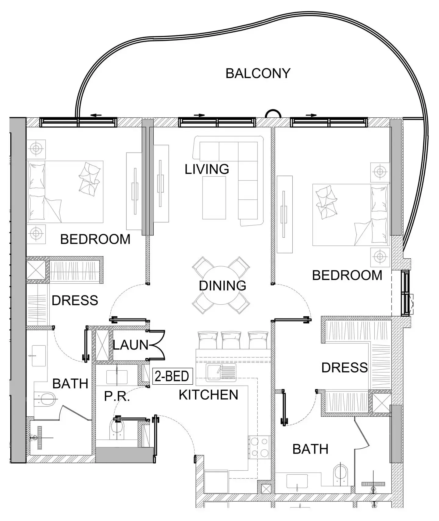 2 bedroom layout
