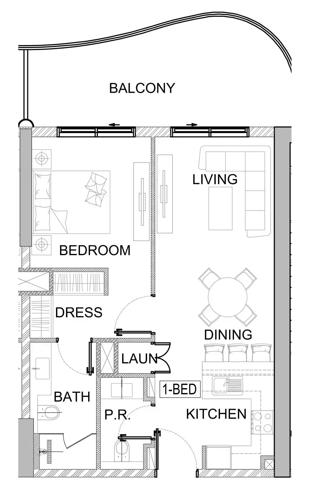 1 bedroom layout