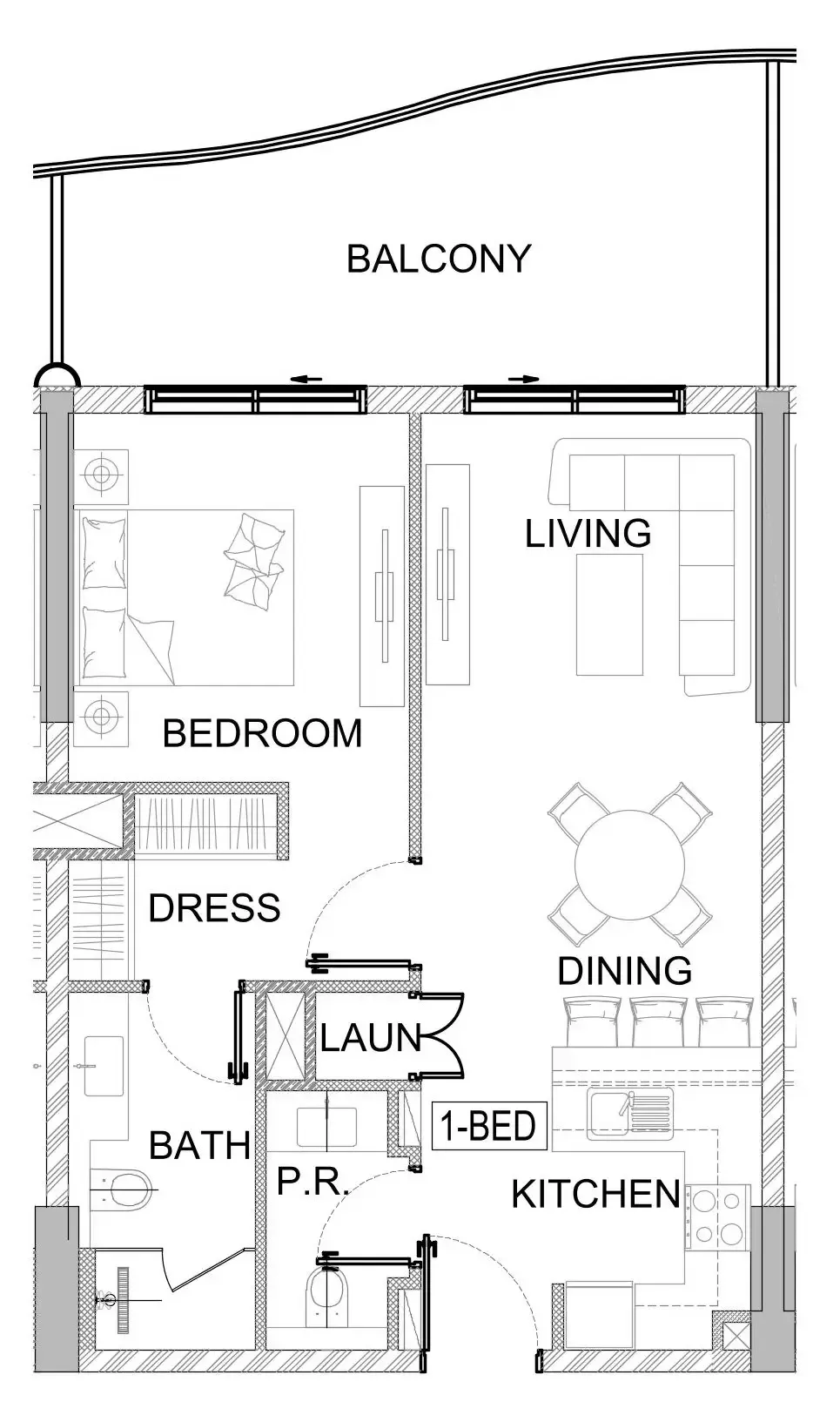 1 bedroom layout