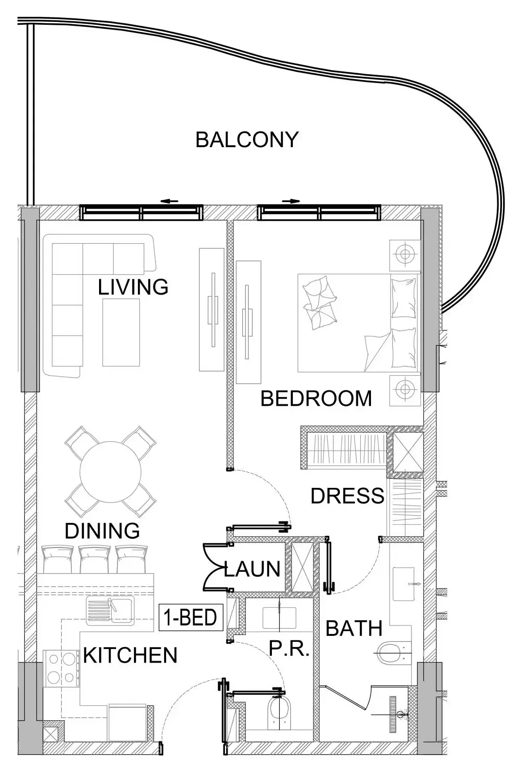1 bedroom layout