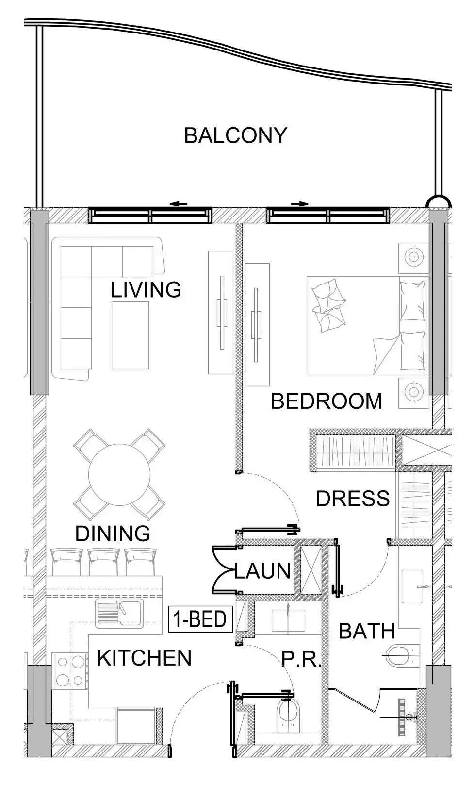 1 bedroom layout