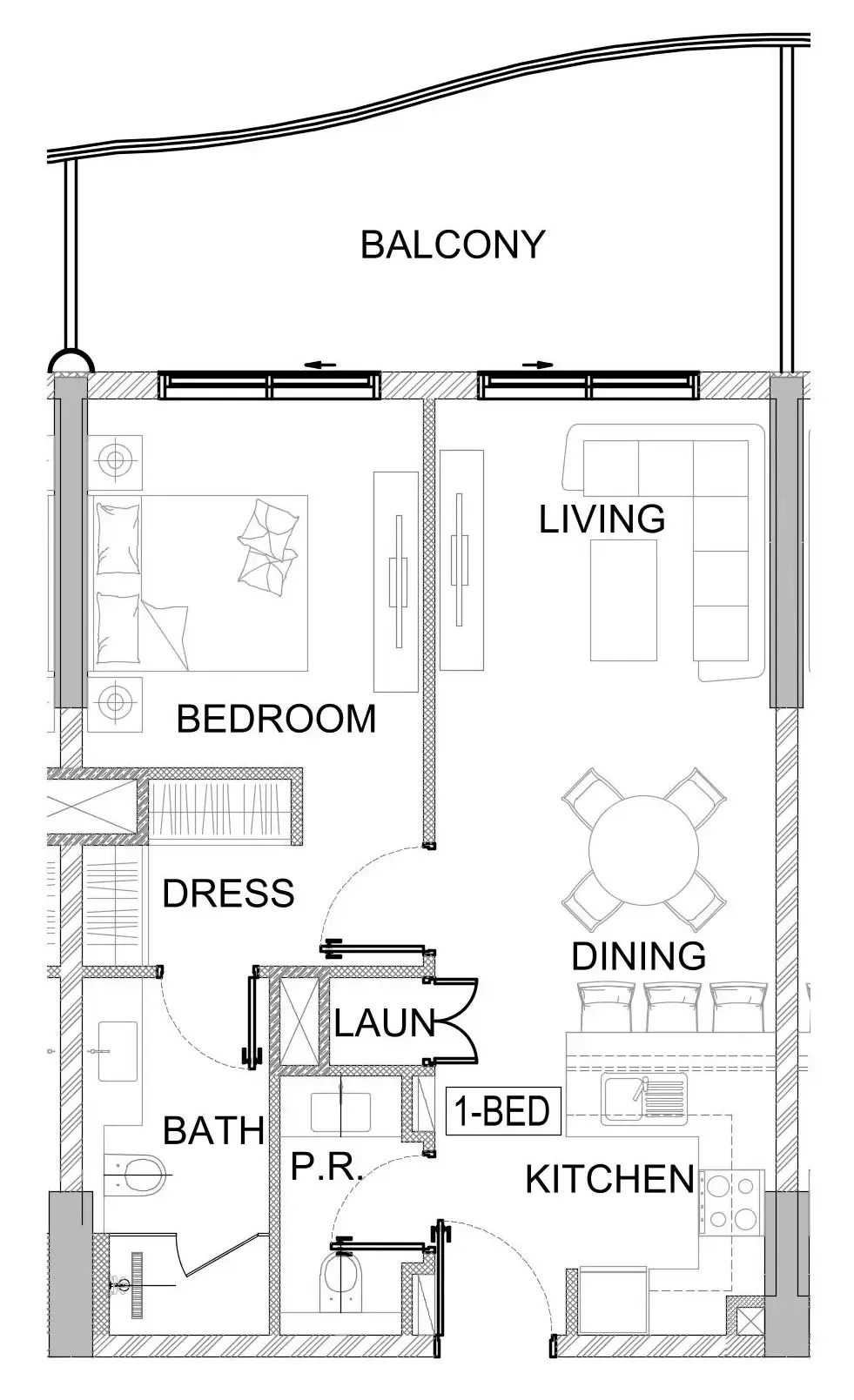 1 bedroom layout