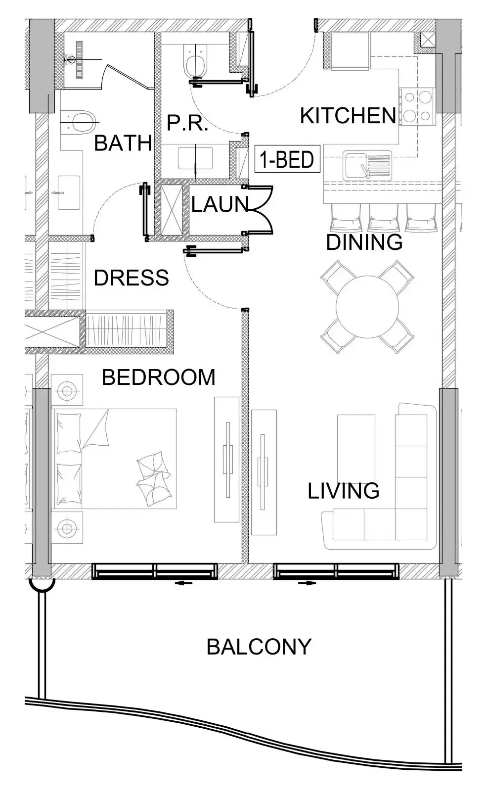 1 bedroom layout