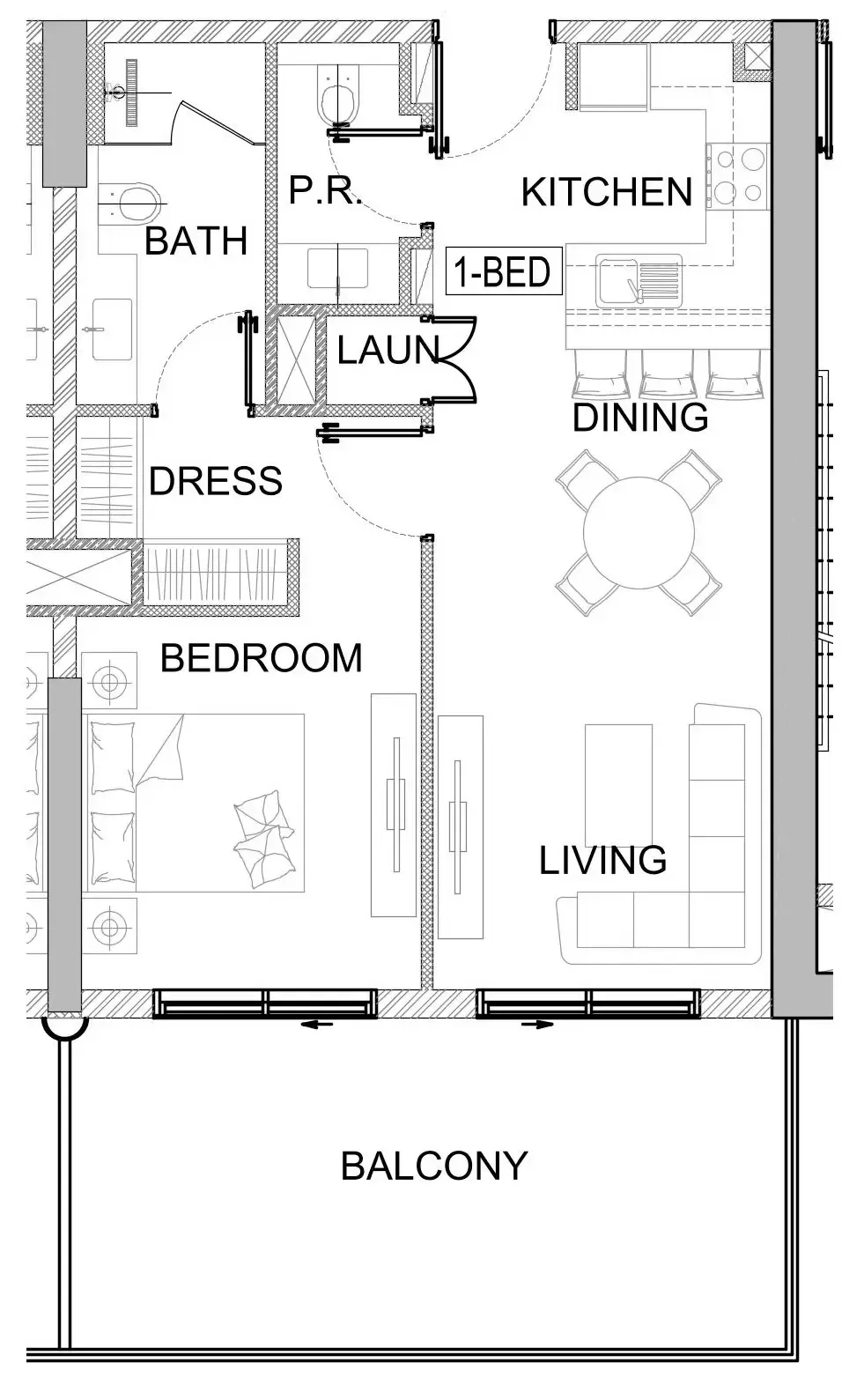 1 bedroom layout