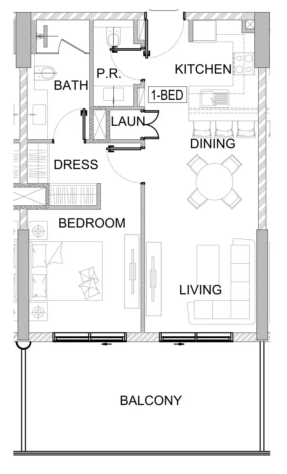 1 bedroom layout