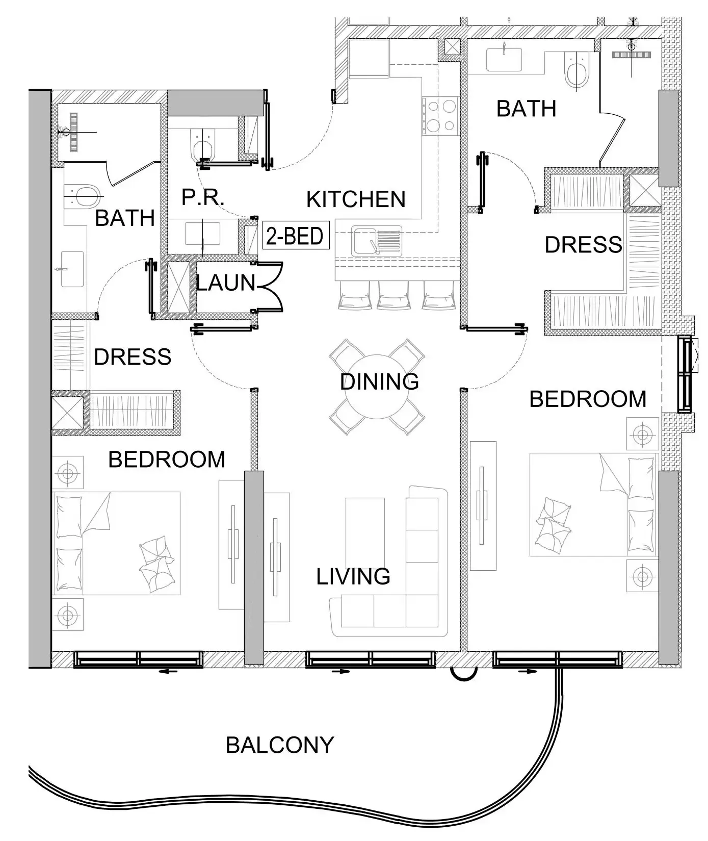 2 bedroom layout