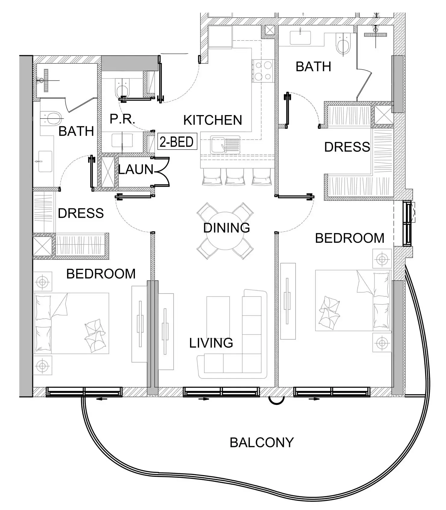 2 bedroom layout