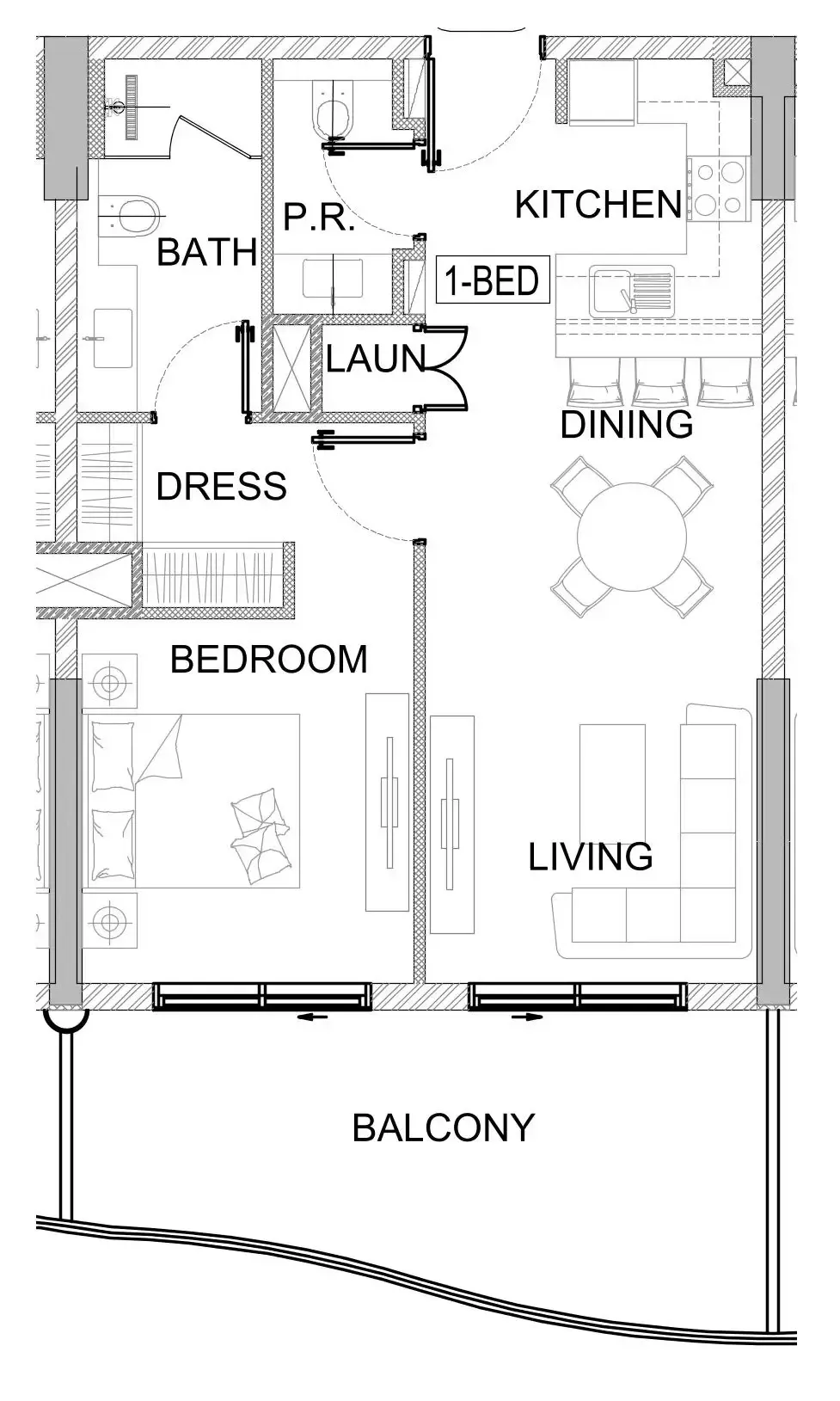 1 bedroom layout