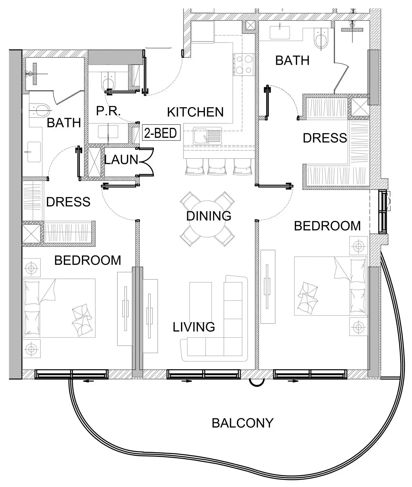 2 bedroom layout