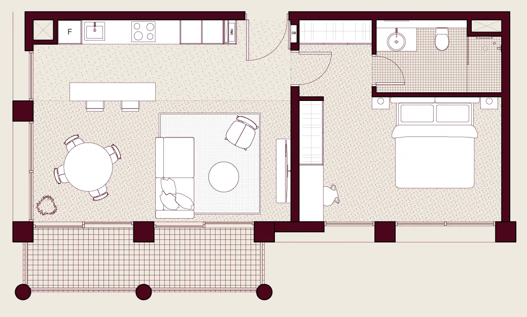 1 bedroom layout