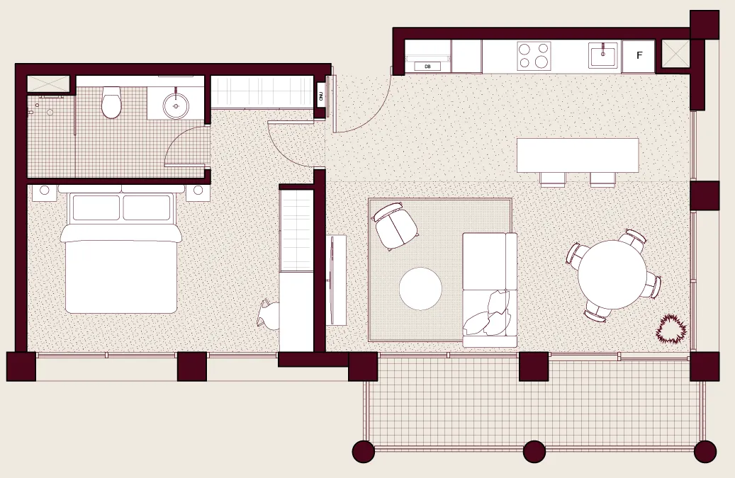 1 bedroom layout
