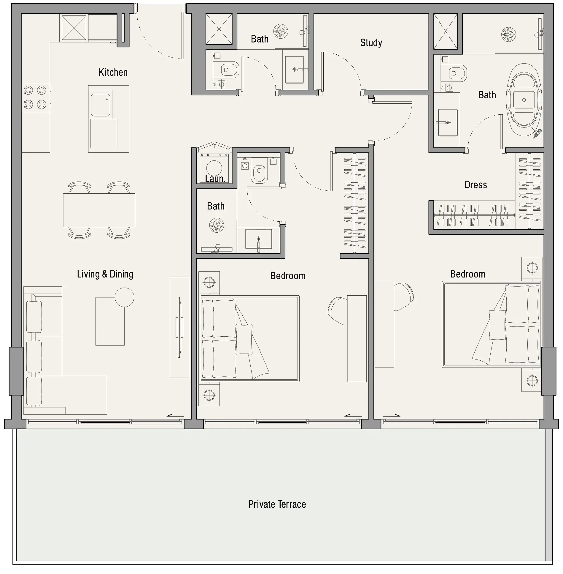 2 bedroom layout