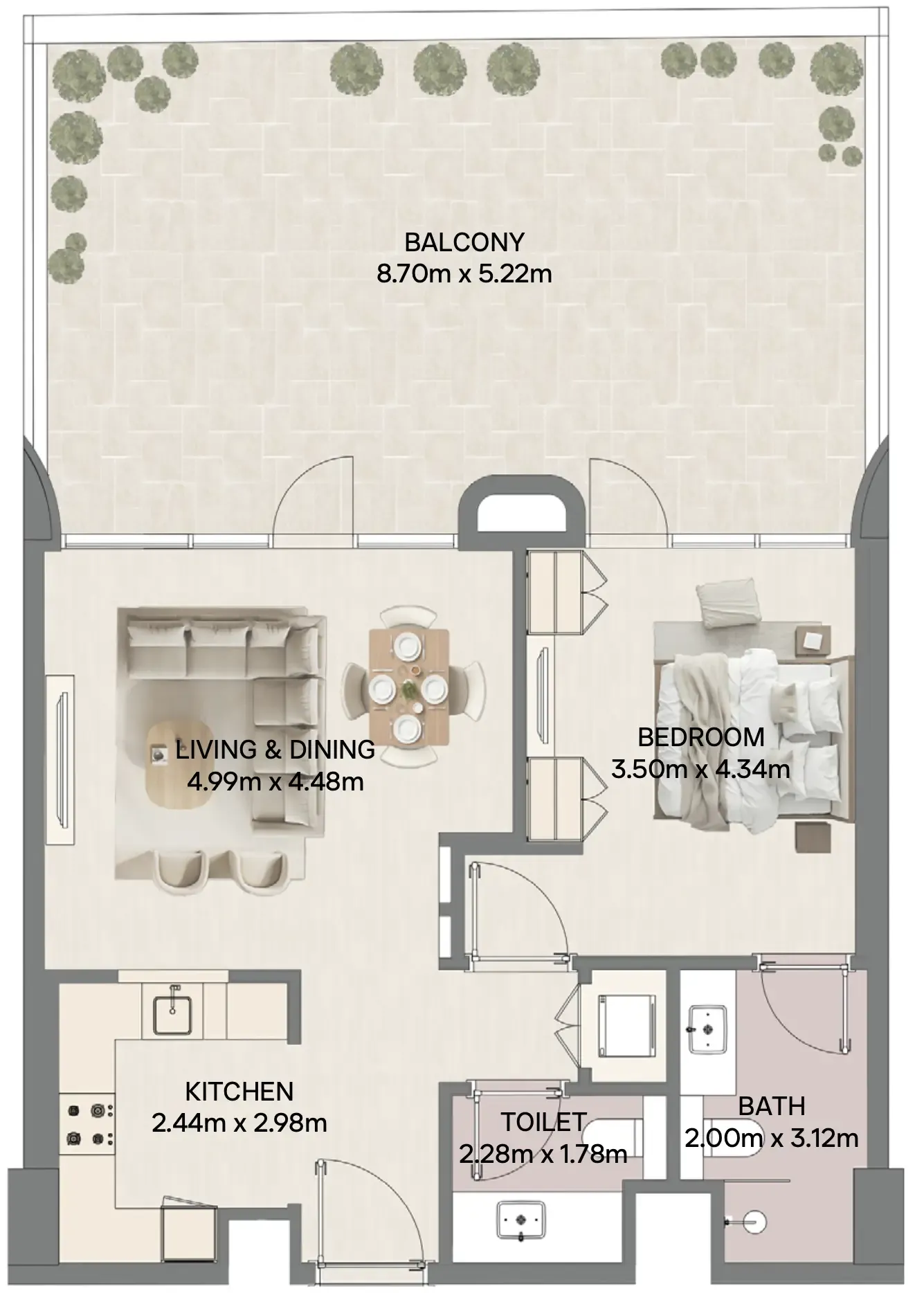 1 bedroom layout