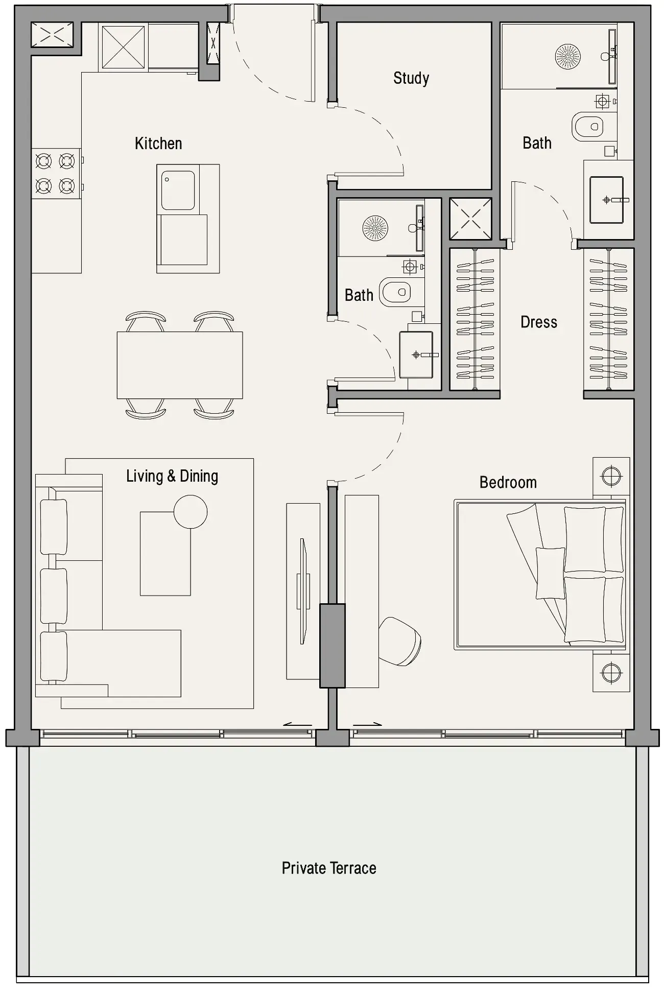 1 bedroom layout