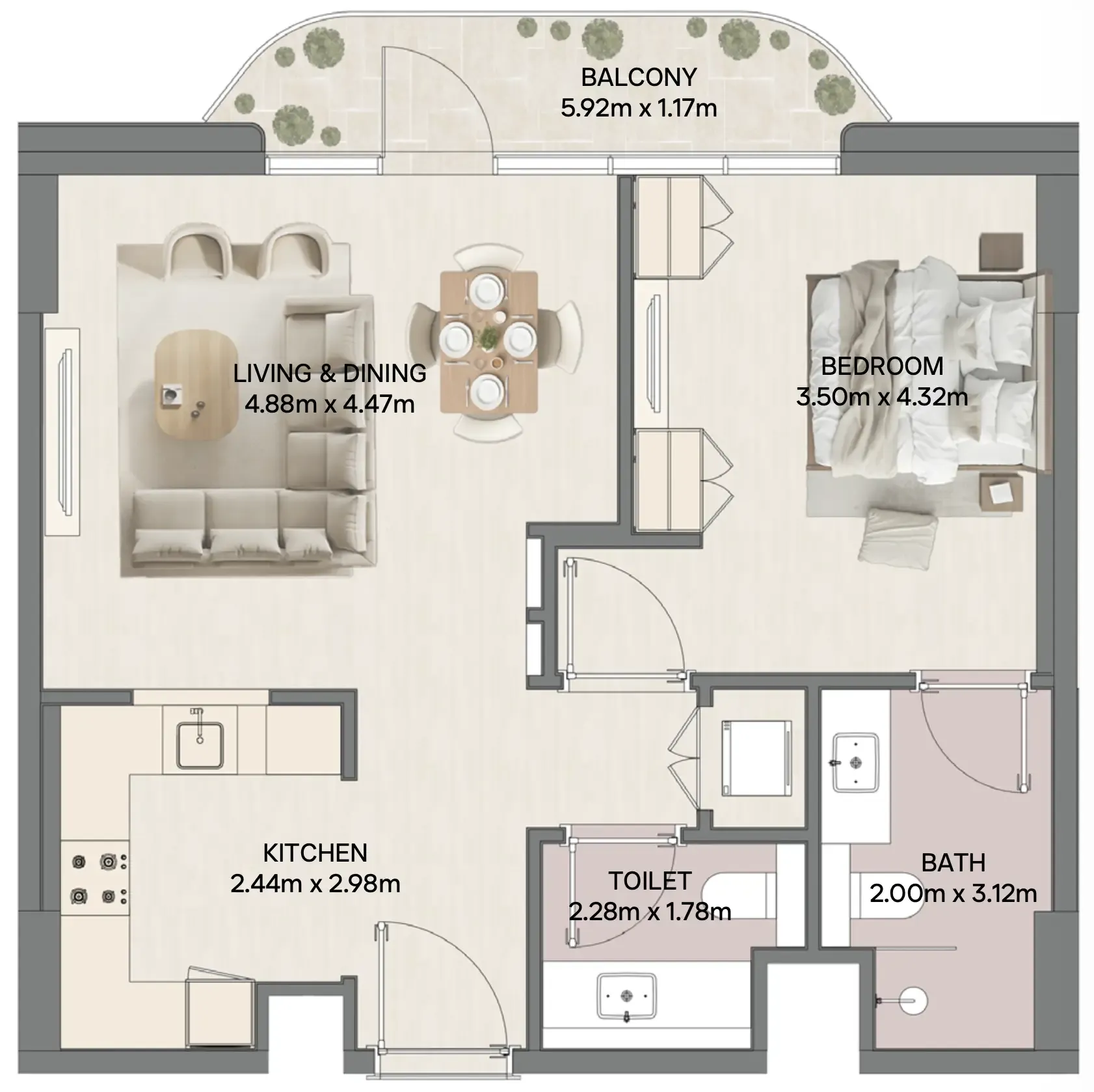 1 bedroom layout