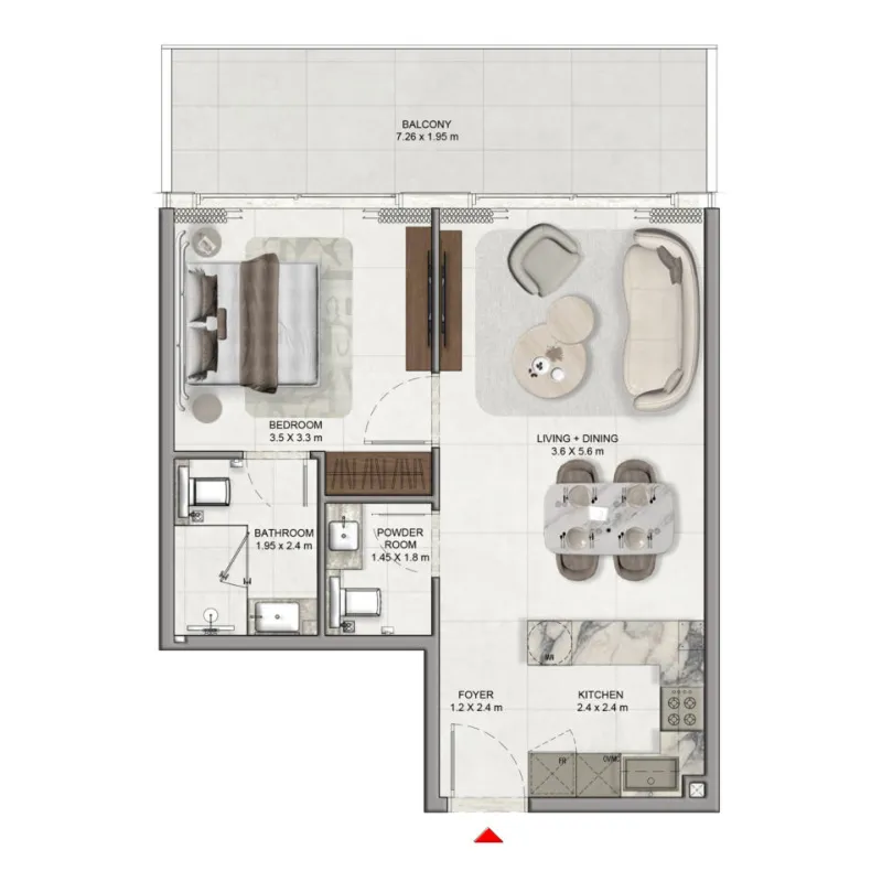 1 bedroom layout