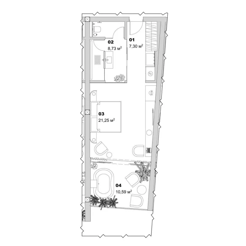 1 bedroom layout