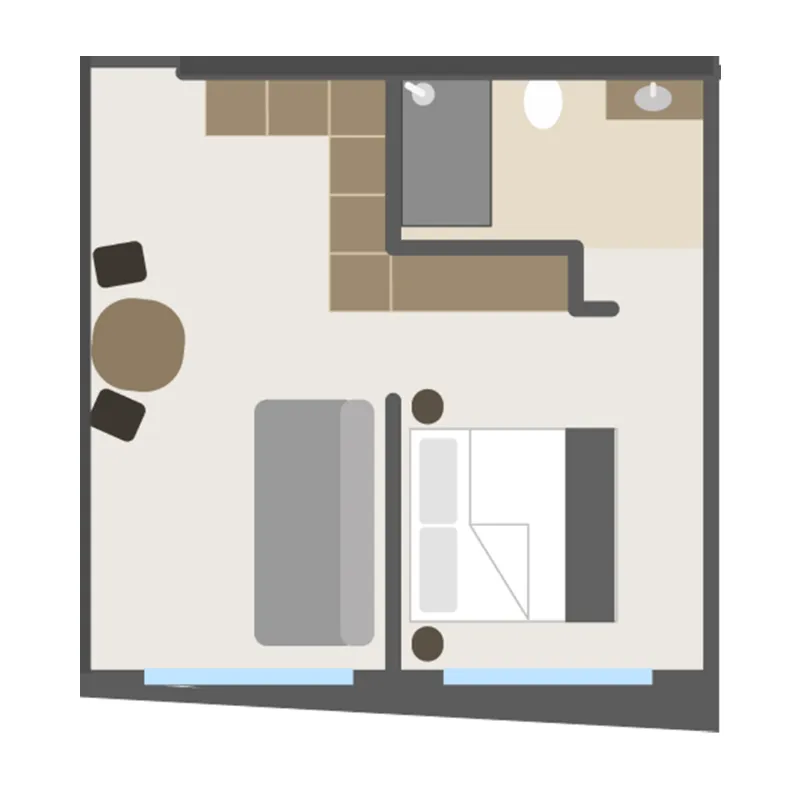 0 bedroom layout