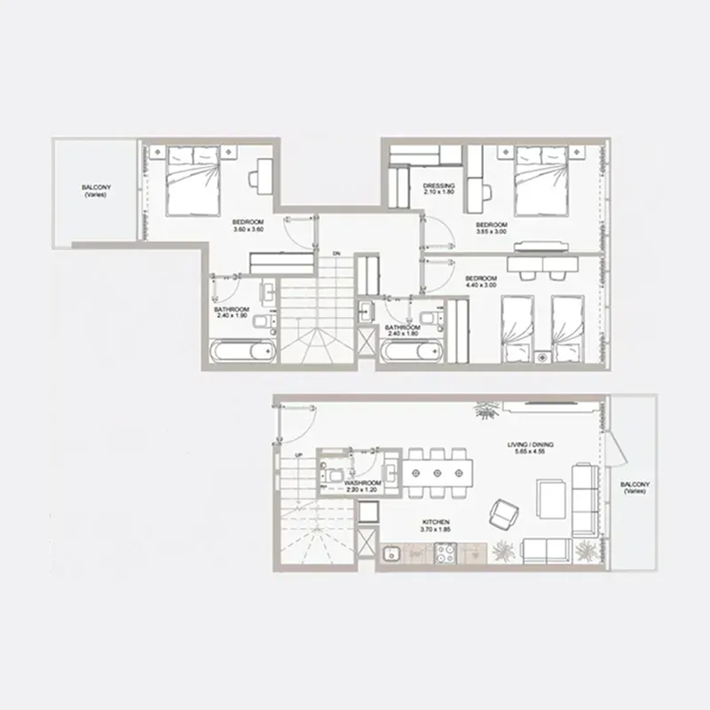 3 bedroom layout