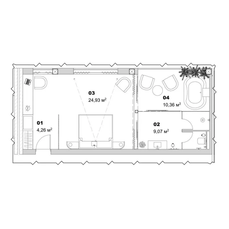 1 bedroom layout
