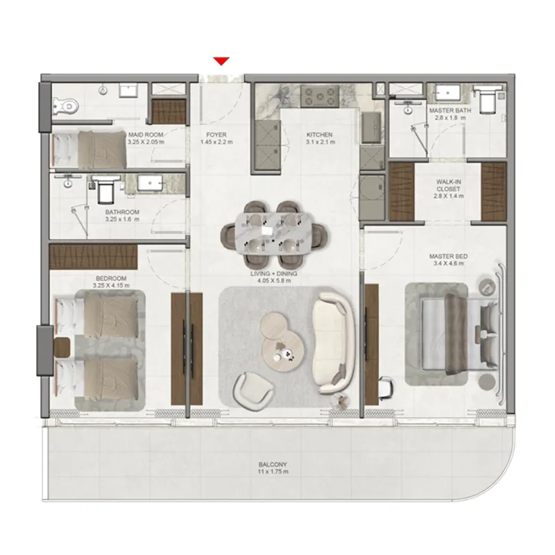 2 bedroom layout