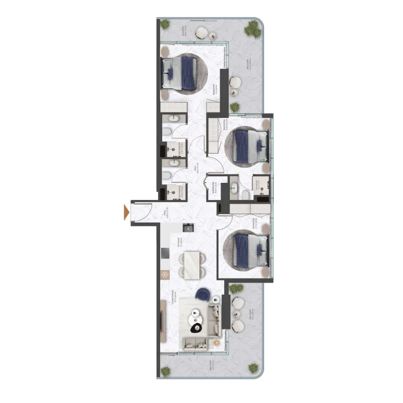 3 bedroom layout