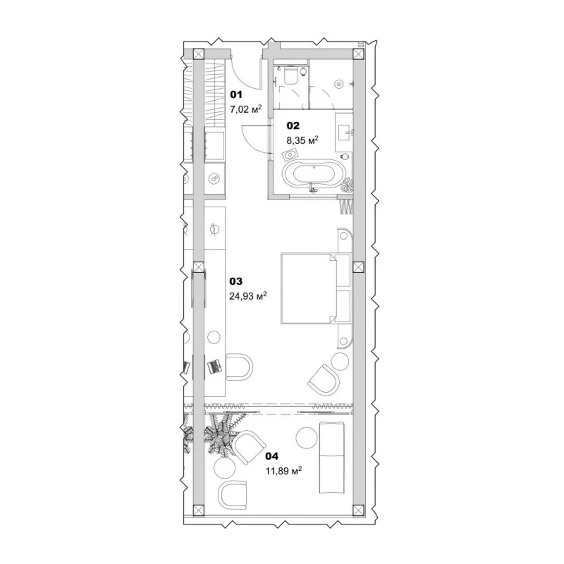 1 bedroom layout