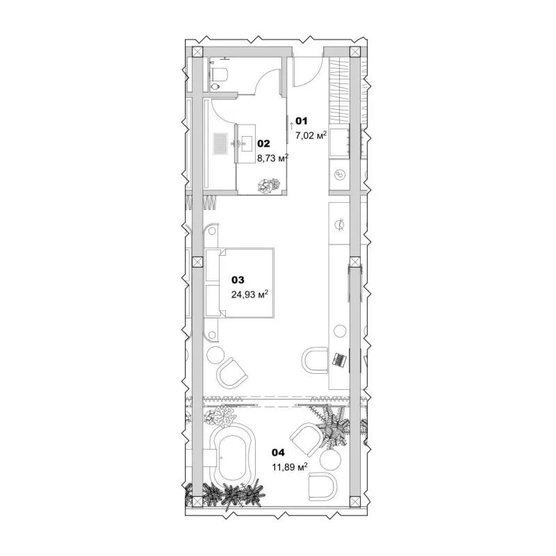 1 bedroom layout