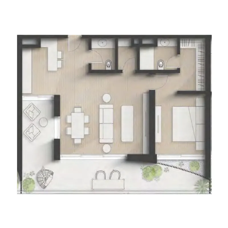 1 bedroom layout