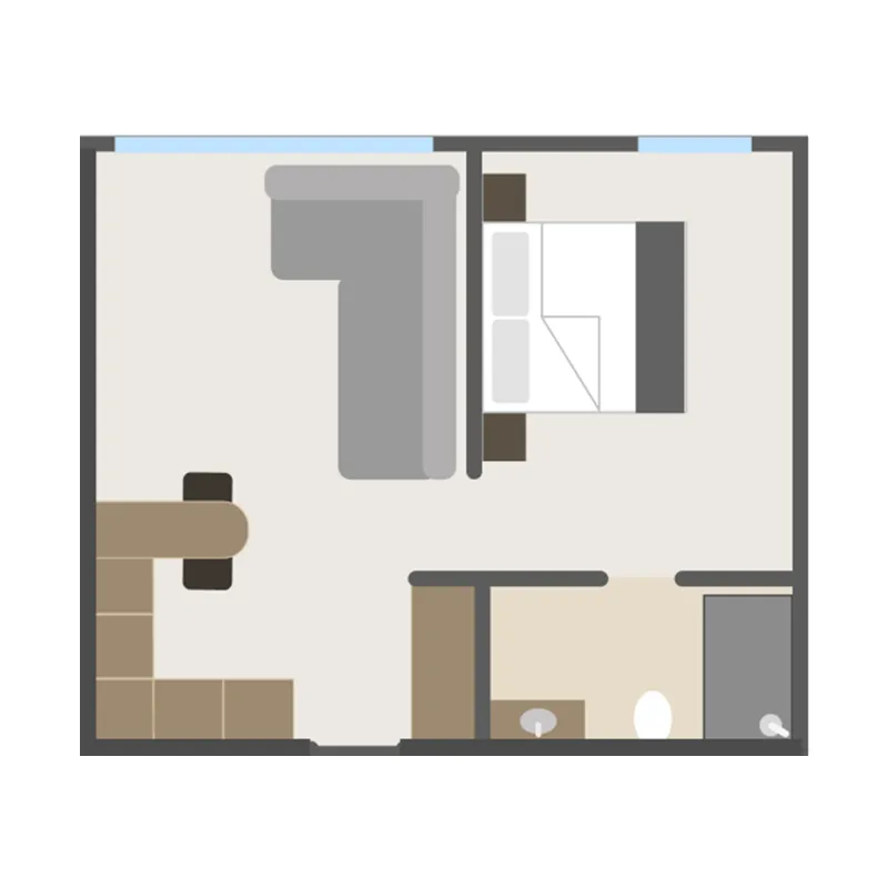 0 bedroom layout