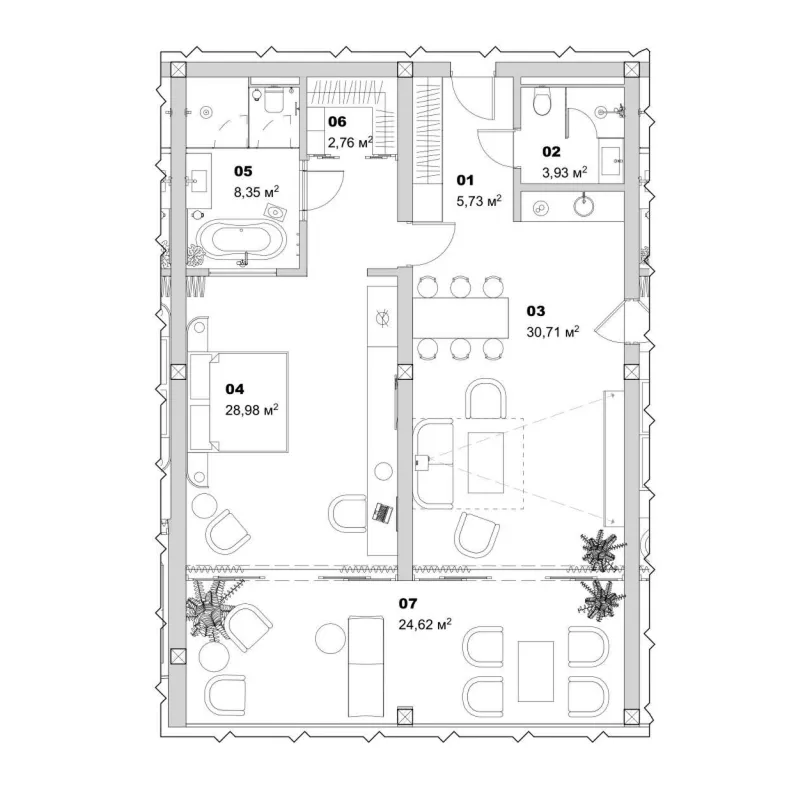 1 bedroom layout