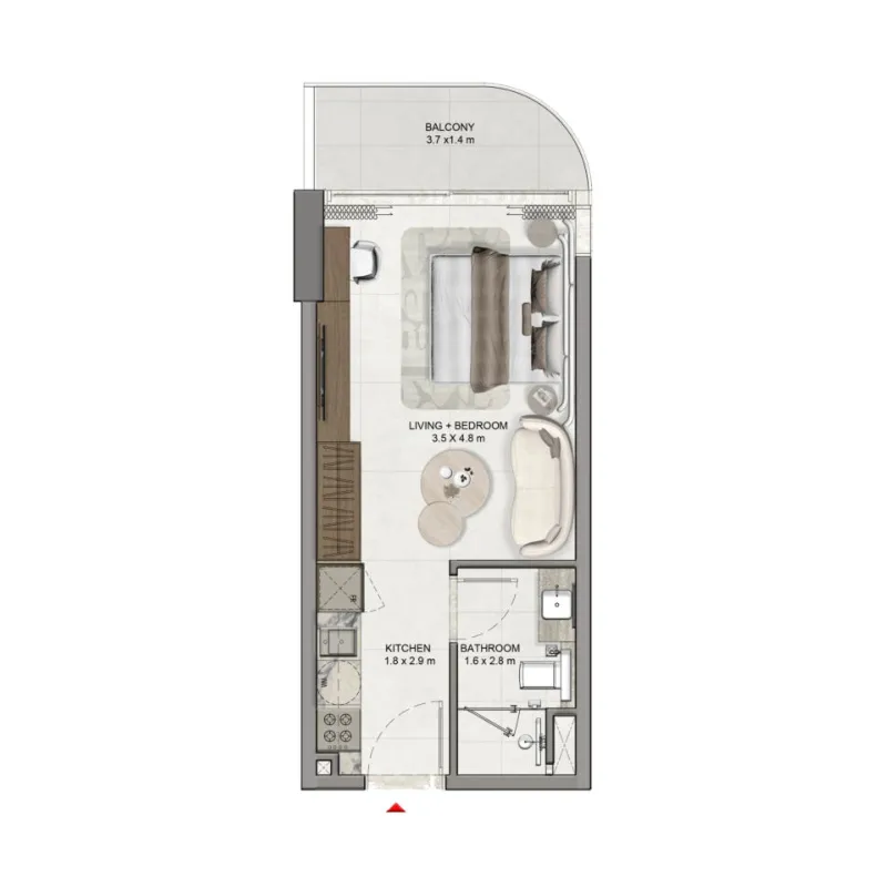 0 bedroom layout