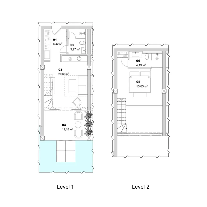 1 bedroom layout