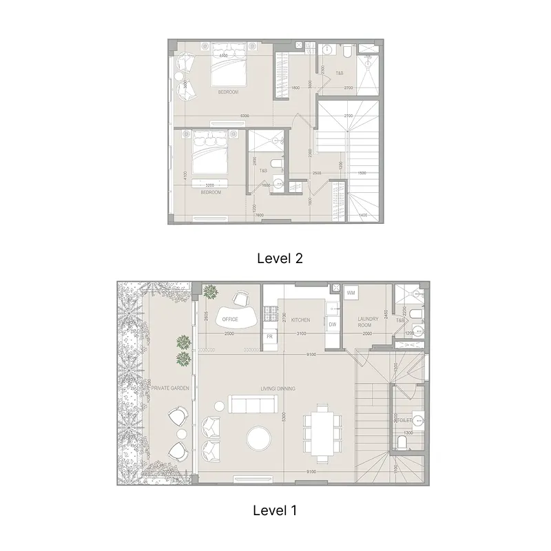 2 bedroom layout