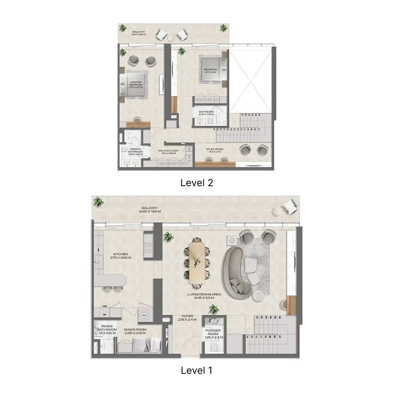 2 bedroom layout