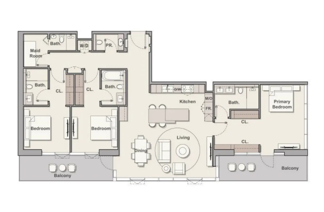 3 bedroom layout