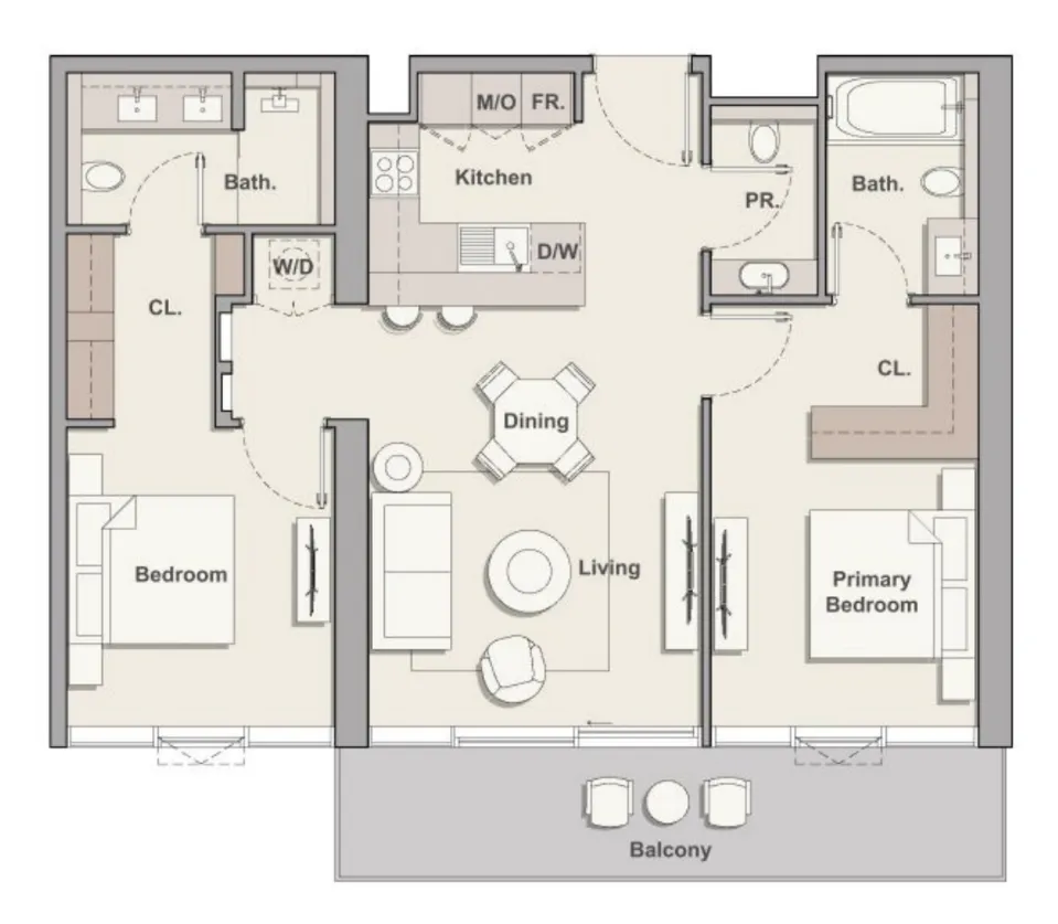 2 bedroom layout