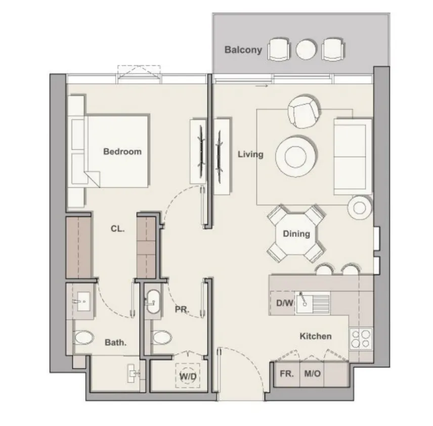 1 bedroom layout