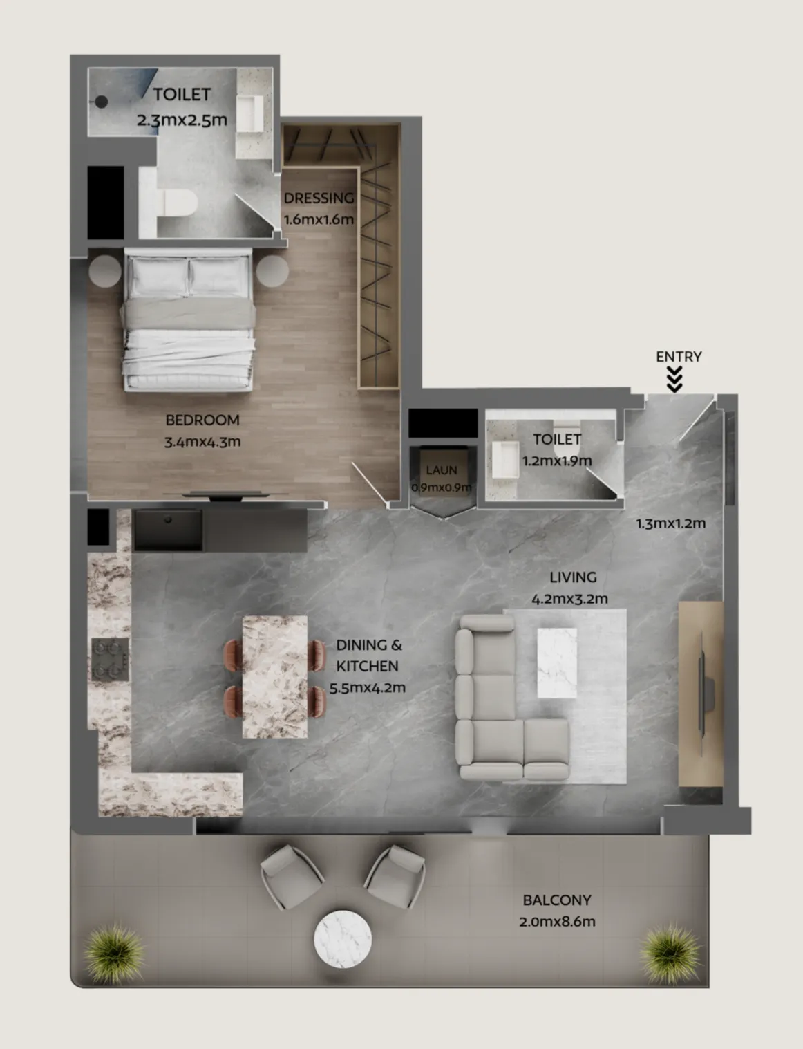 2 bedroom layout