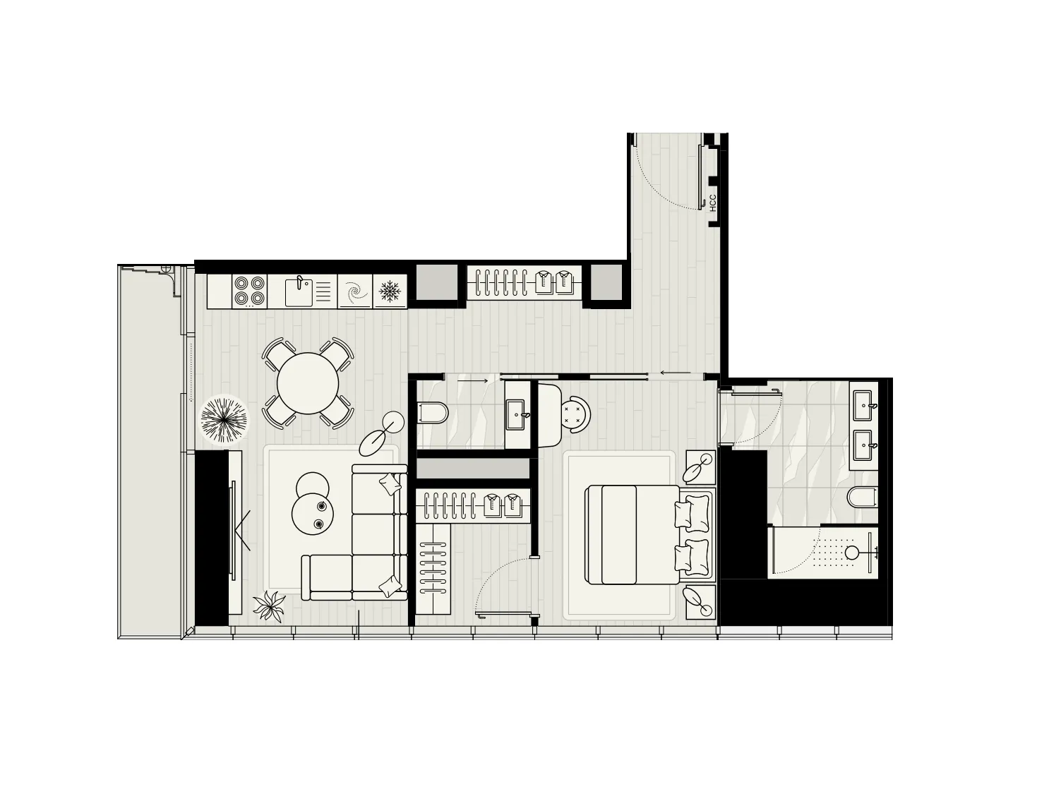 1 bedroom layout