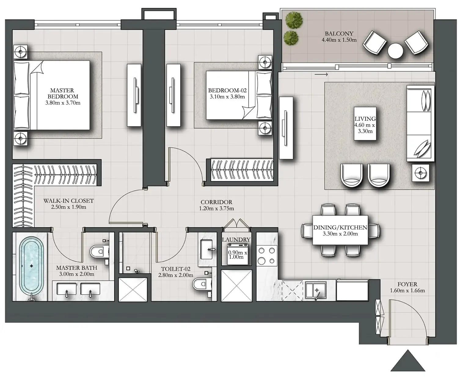 2 bedroom layout