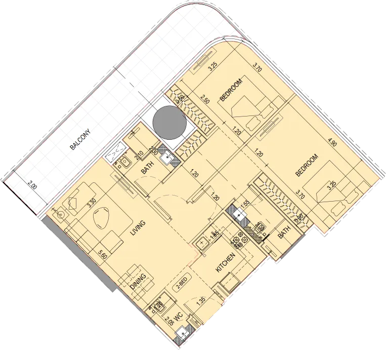 2 bedroom layout